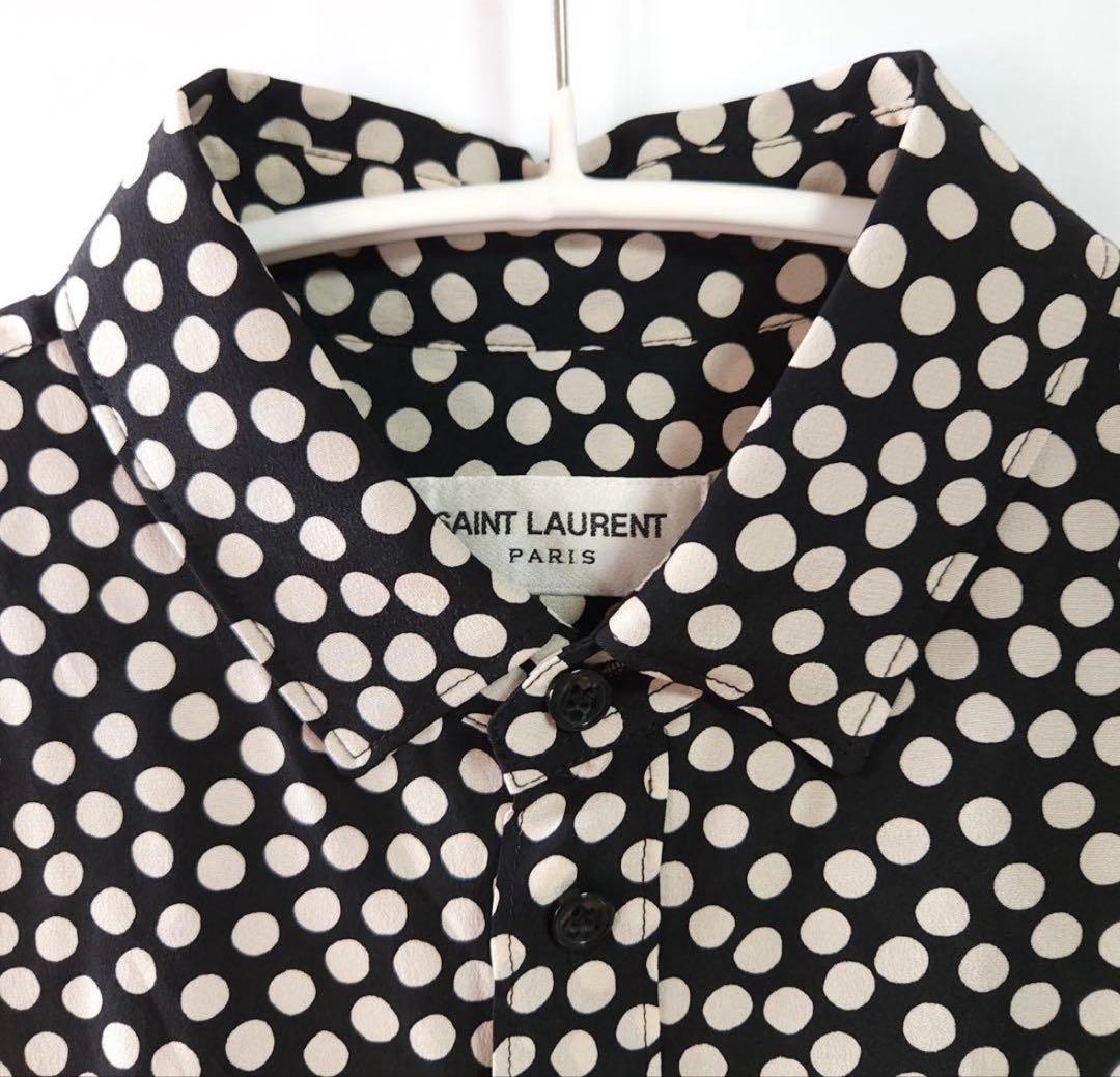 サンローラン　ドット柄シャツ