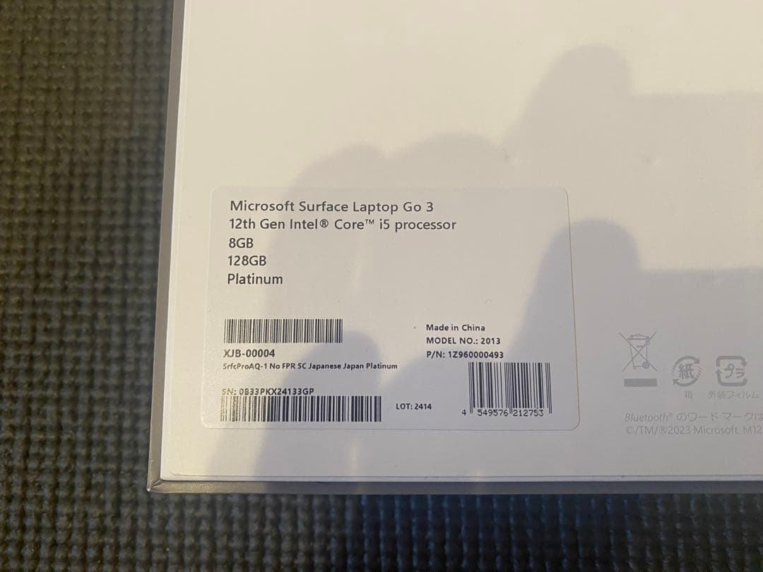 Windowsノート本体 Microsoft Surface Laptop Go3 12th Gen i5